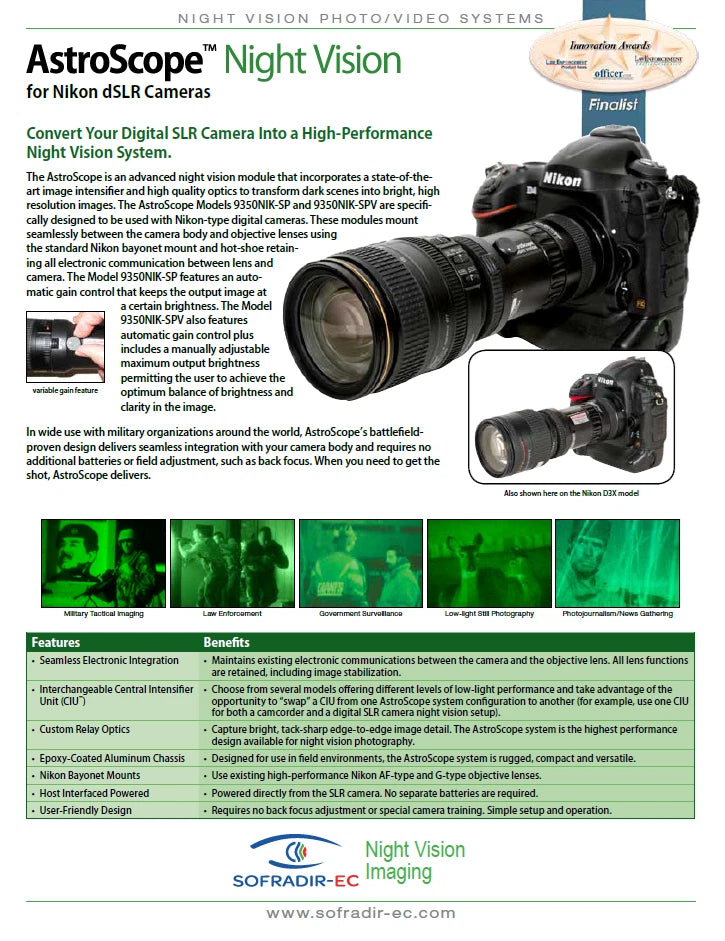 Electrophysics AstroScope 9350 Nikon F-Mount Night Vision Module